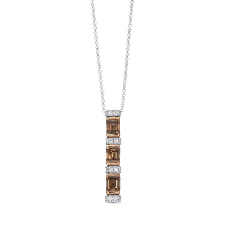 LEIBISH 2.11ct Fancy Brown Emerald-Cut Diamond Drop Pendant