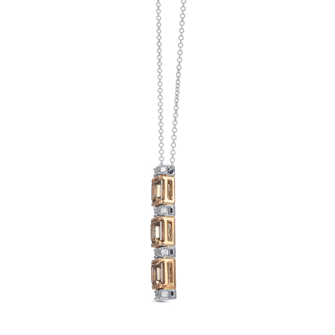 LEIBISH 2.11ct Fancy Brown Emerald-Cut Diamond Drop Pendant