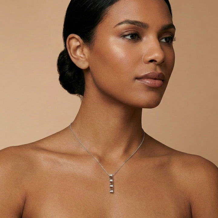LEIBISH 2.11ct Fancy Brown Emerald-Cut Diamond Drop Pendant