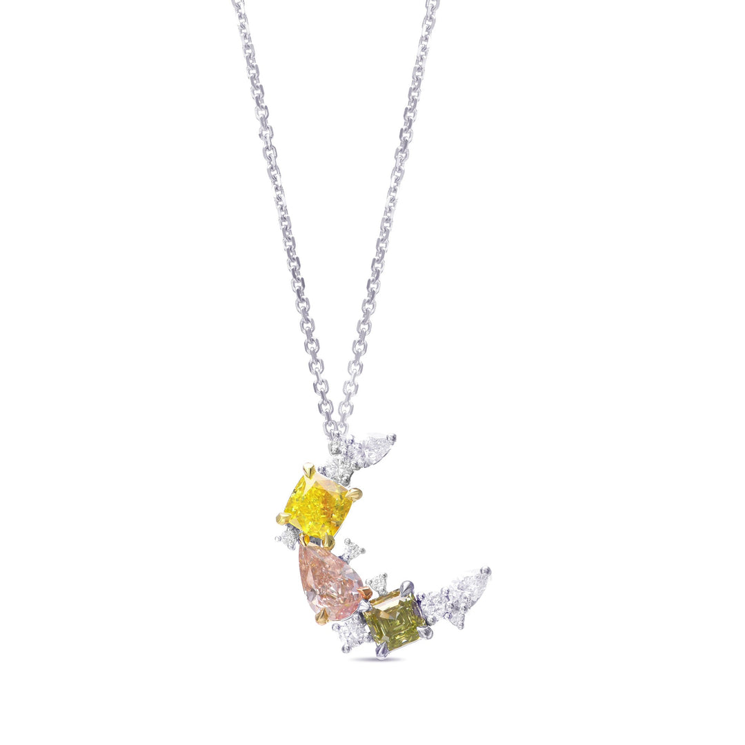 LEIBISH 1.07ct Multicolour Half-Moon Diamond Couture Pendant