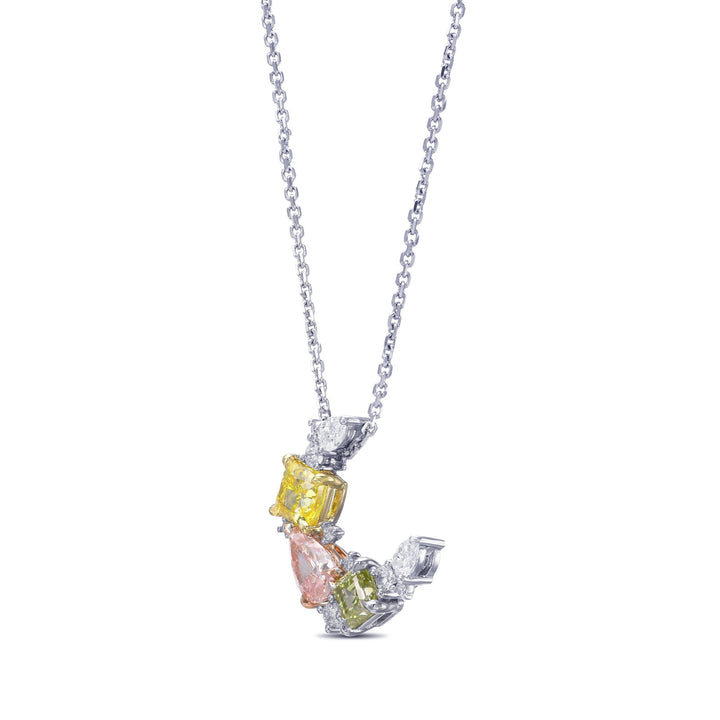 LEIBISH 1.07ct Multicolour Half-Moon Diamond Couture Pendant