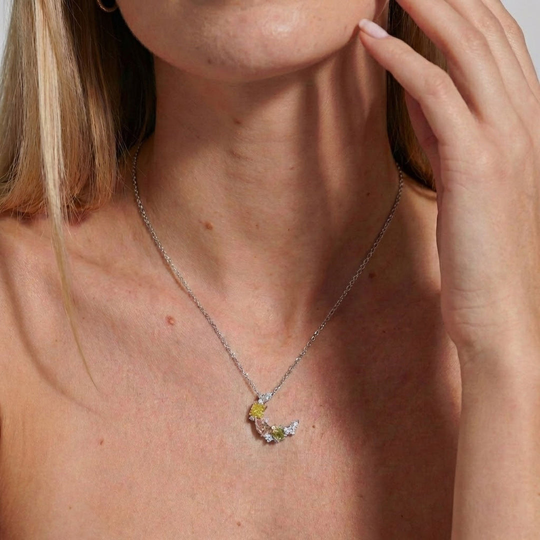 LEIBISH 1.07ct Multicolour Half-Moon Diamond Couture Pendant