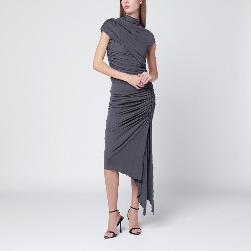 Dresses Francesco Murano - Grey draped stretch jersey dress - 40 IT Brand