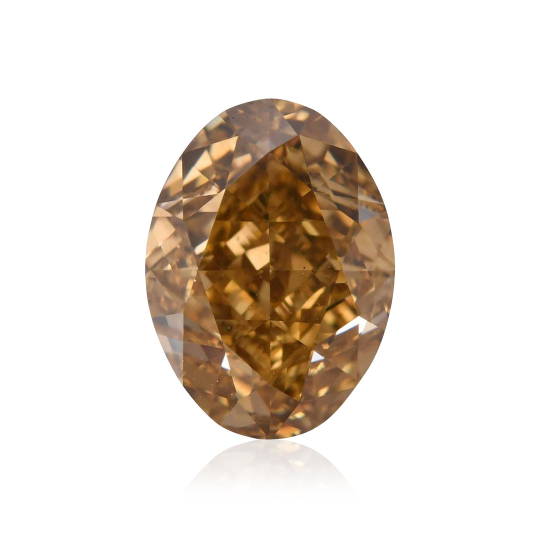 3.51 Carat Fancy Deep Brown Yellow Oval Diamond VS2 GIA