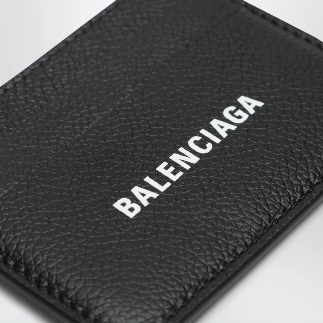 Balenciaga - Cash black card holder in grained leather