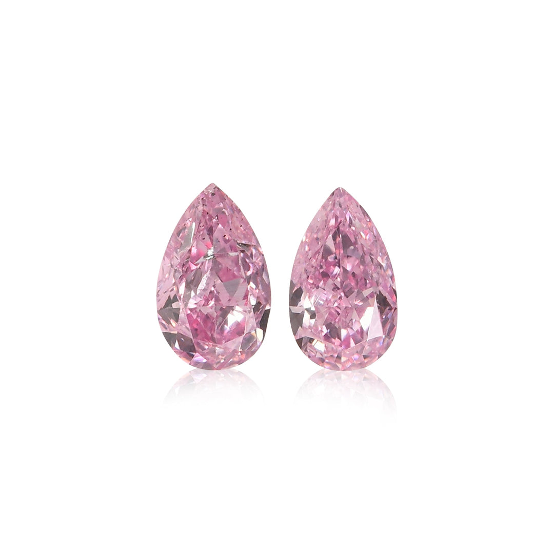 0.16 Carat Fancy Intense Purplish Pink Pear Diamonds (SI2)