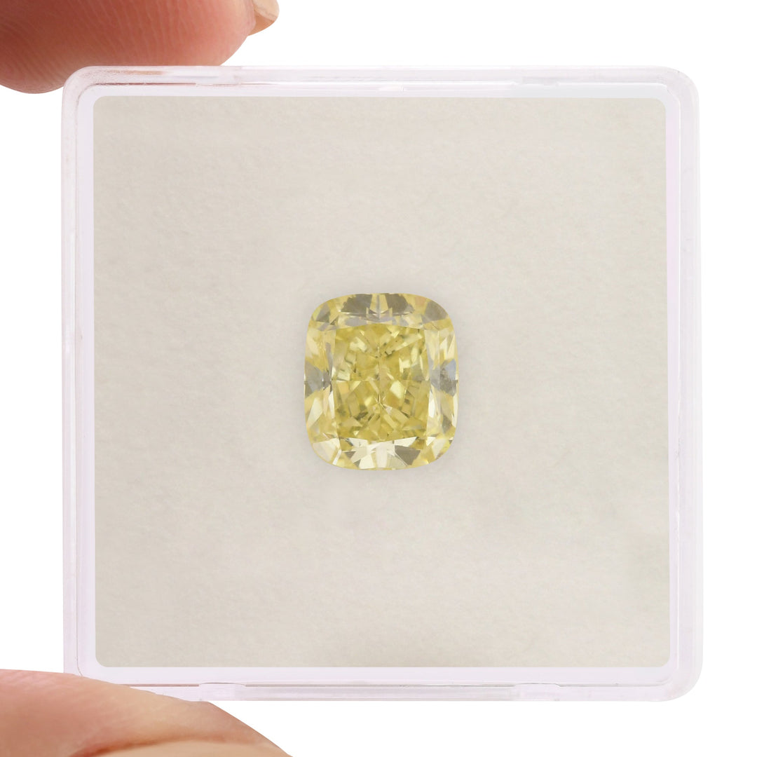 2.13 Carat Fancy Yellow Cushion Diamond VS2 GIA