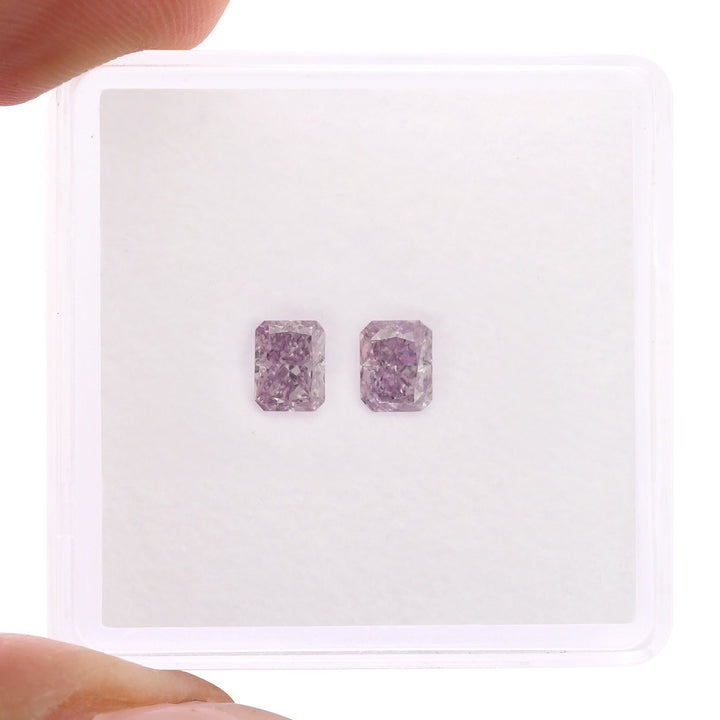 0.57 Carat Fancy Intense Pinkish Purple Radiant Diamonds VS2