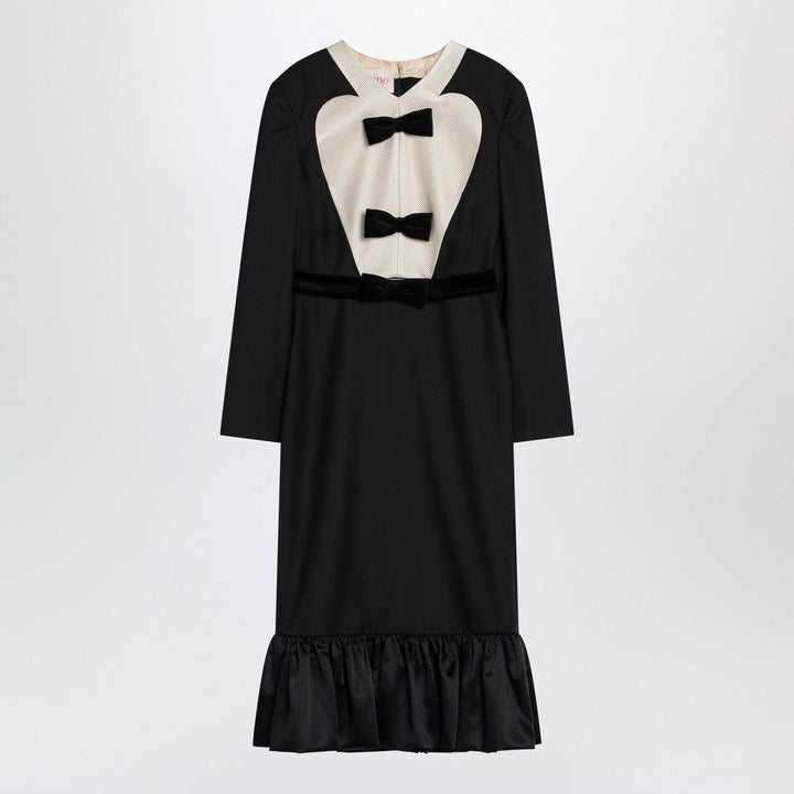Dresses 42 Valentino Black midi wool dress with bows Brand
