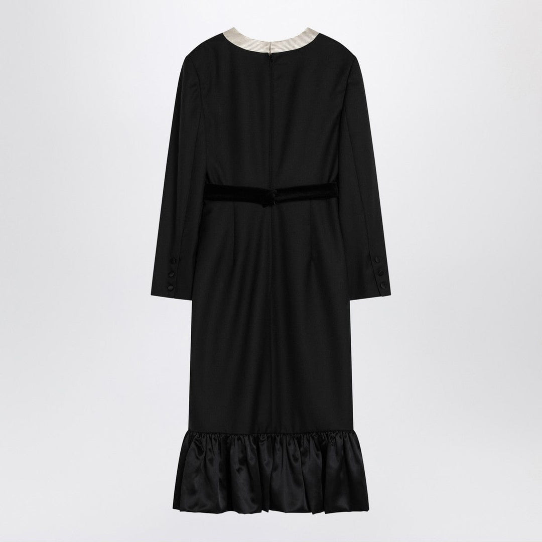 Dresses 42 Valentino Black midi wool dress with bows Brand
