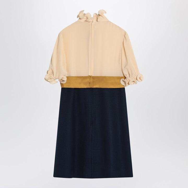 Valentino Mini Dress with Ruffles and Bow in Silk