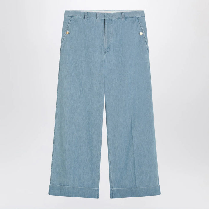 Valentino - Light blue wide jeans with cuff