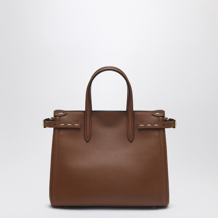 Valentino Garavani Tobacco Leather Small Antibes Tote Bag