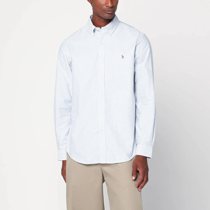 Polo Ralph Lauren - Light blue/white striped Oxford shirt Custom-fit