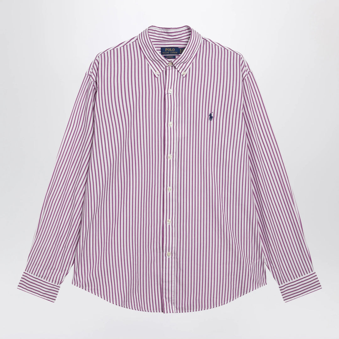 Polo Ralph Lauren - White/purple striped Custom-Fit poplin shirt
