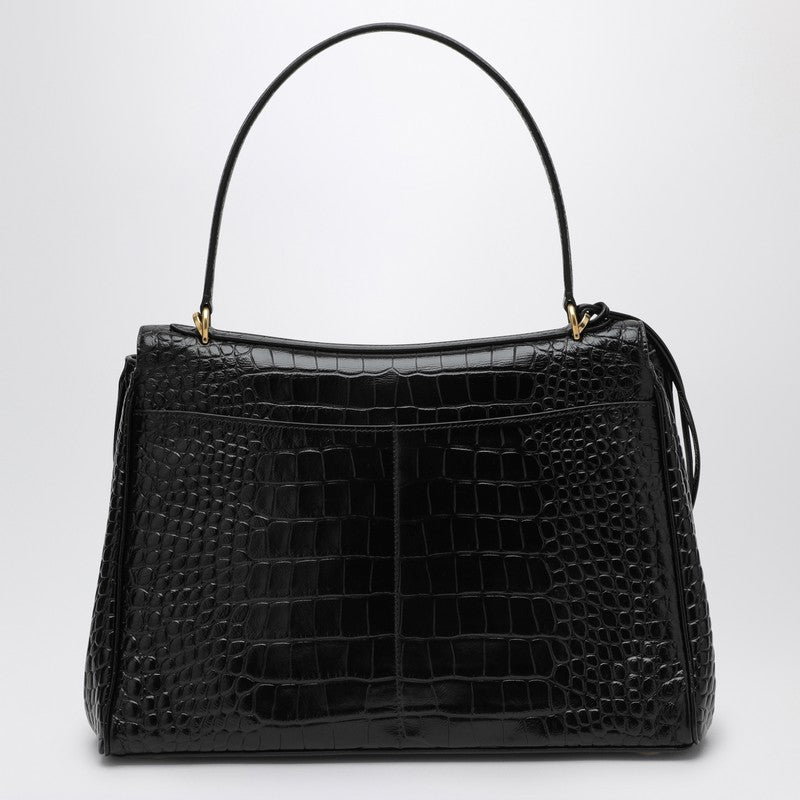 Balenciaga Cocco-print black calfskin medium Rodeo bag