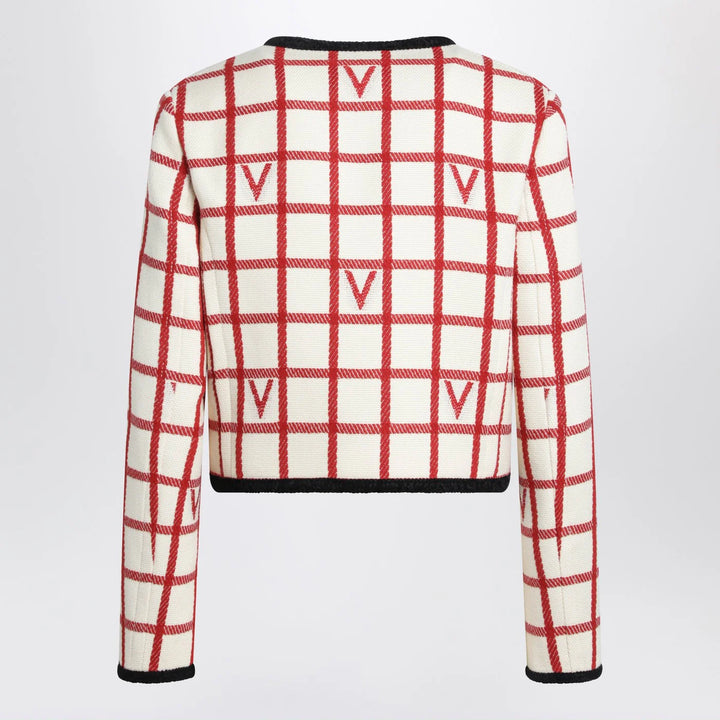 Valentino - Ivory jacket with Check Vlogo pattern