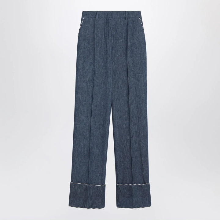 Valentino - Blue trousers in Chambray Denim