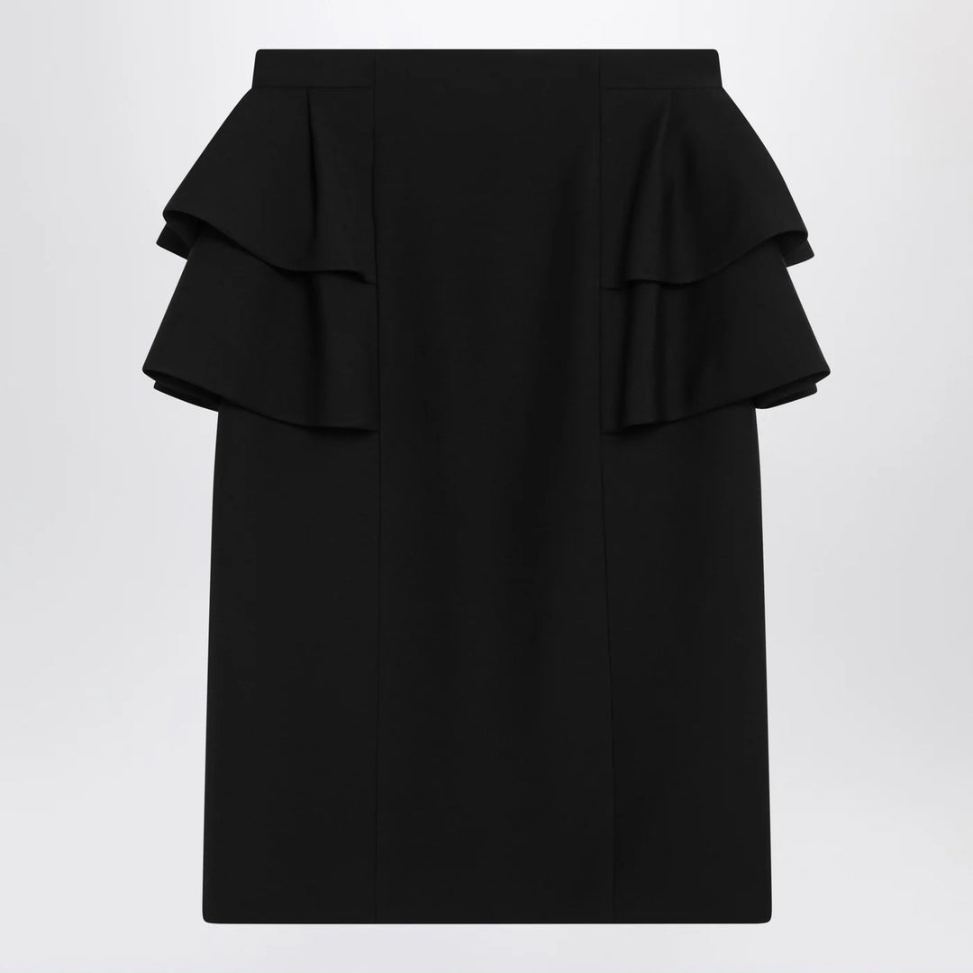 Valentino - Black skirt with ruffles on the sides