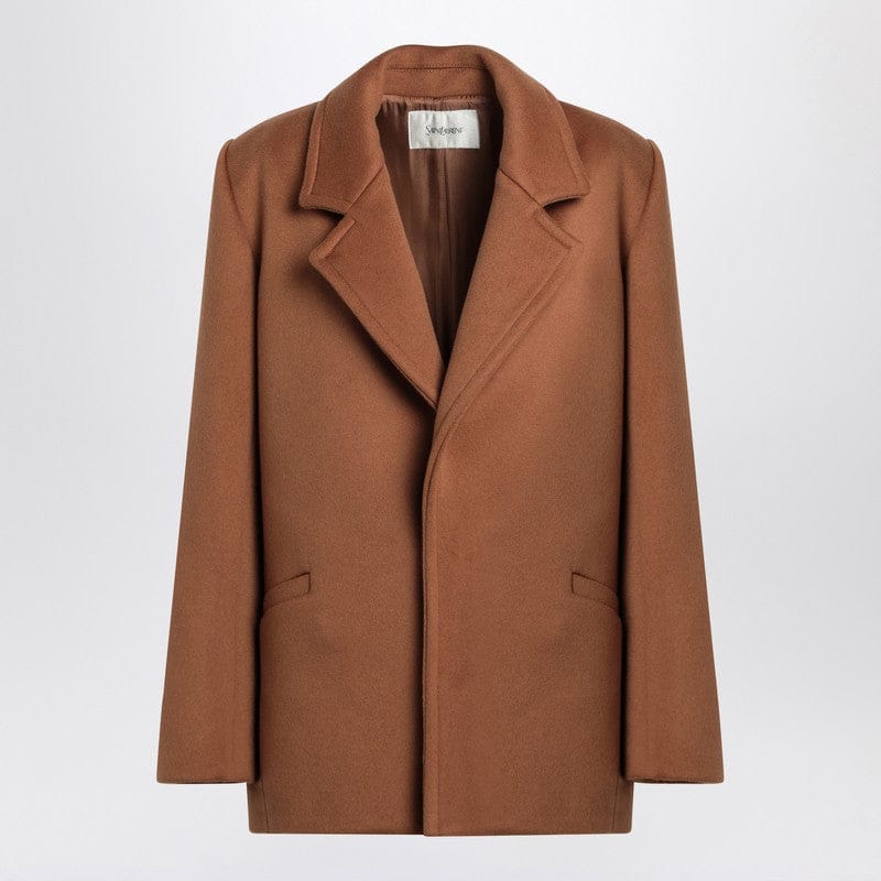 Coats & Jackets Saint Laurent - Camel wool short coat - 36 FR Brand