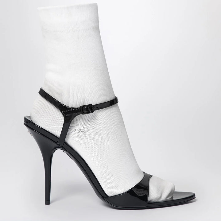 Balenciaga - Avenue Sock black sandal in patent leather and mesh