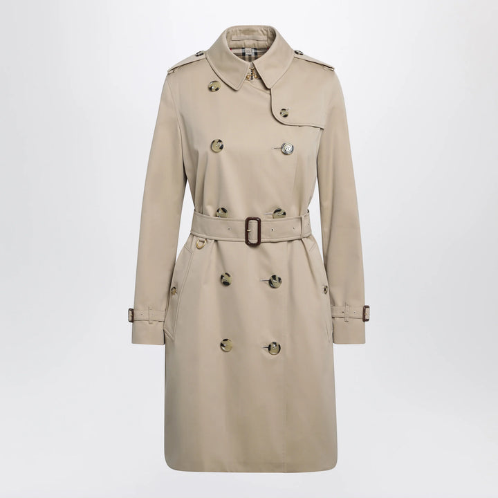 Burberry - Beige double-breasted Kensington cotton trench coat