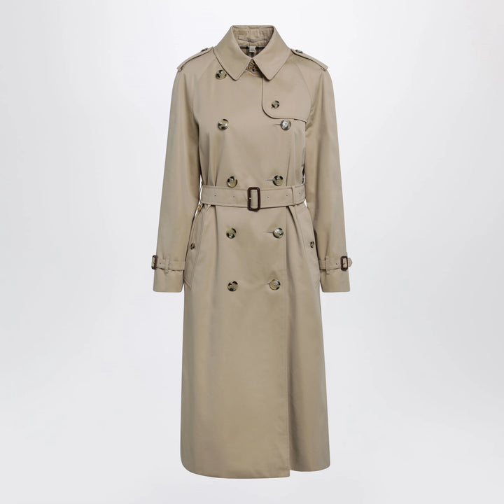 Burberry - Waterloo long cotton gabardine trench coat in honey