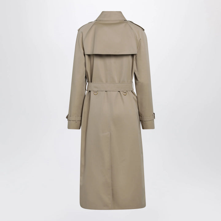 Burberry - Waterloo long cotton gabardine trench coat in honey