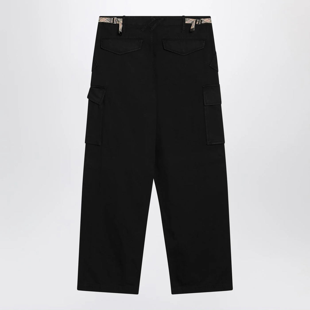 Burberry - Black cotton cargo trousers