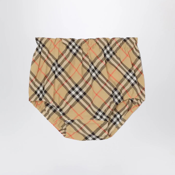Burberry - Cotton Dress and Bloomer Shorts with Check Bow