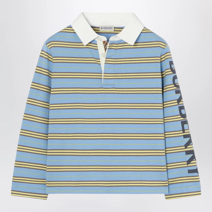 Burberry - Light Blue Striped Cotton Rugby Shirt