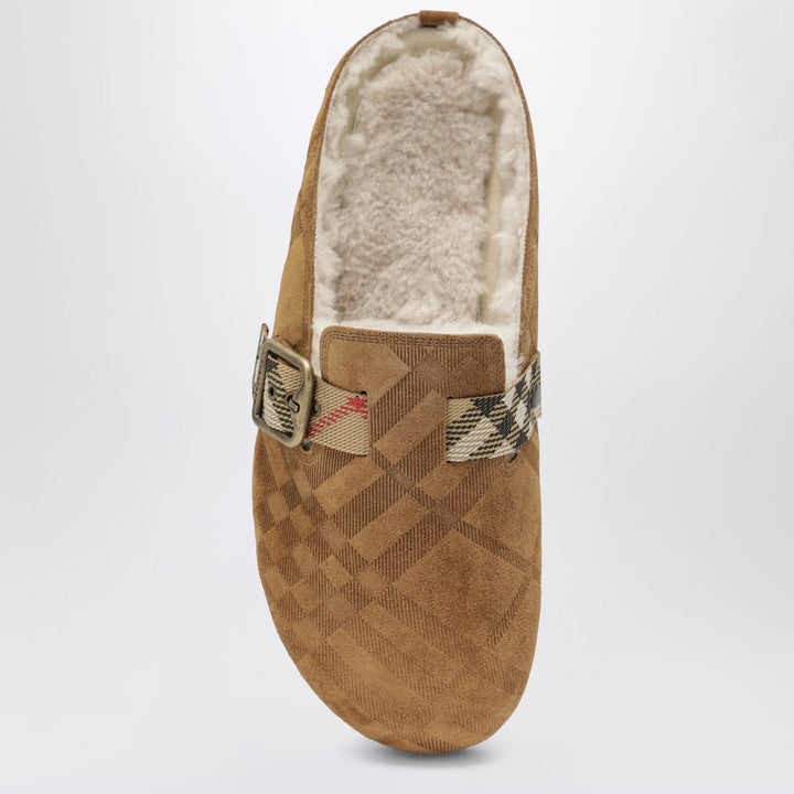 Burberry - Urchin clog in shearling Check jute