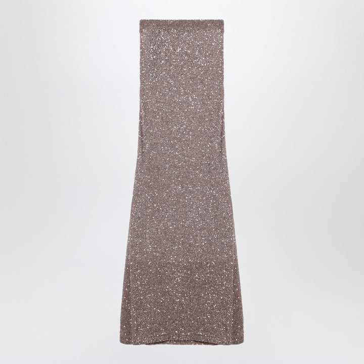 Balenciaga Light brown/silver maxi skirt with sequins
