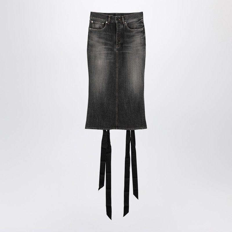 Skirts Balenciaga - Skirt with laces in smoky grey denim - 38 FR Brand