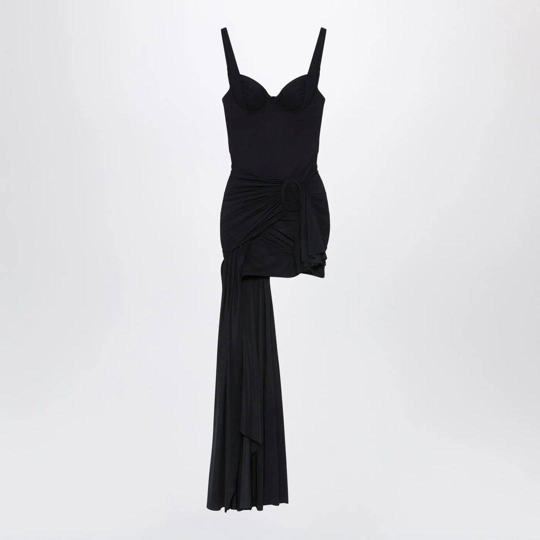 Balenciaga - Black draped mini dress in jersey