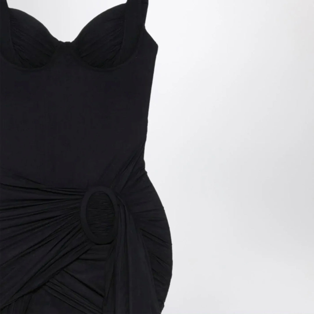 Balenciaga - Black draped mini dress in jersey