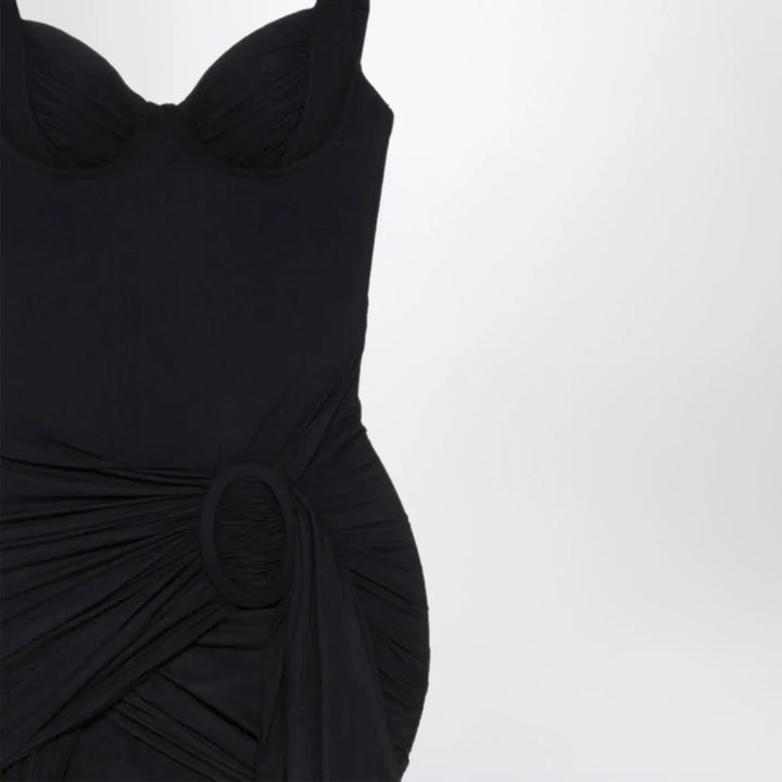 Balenciaga - Black draped mini dress in jersey
