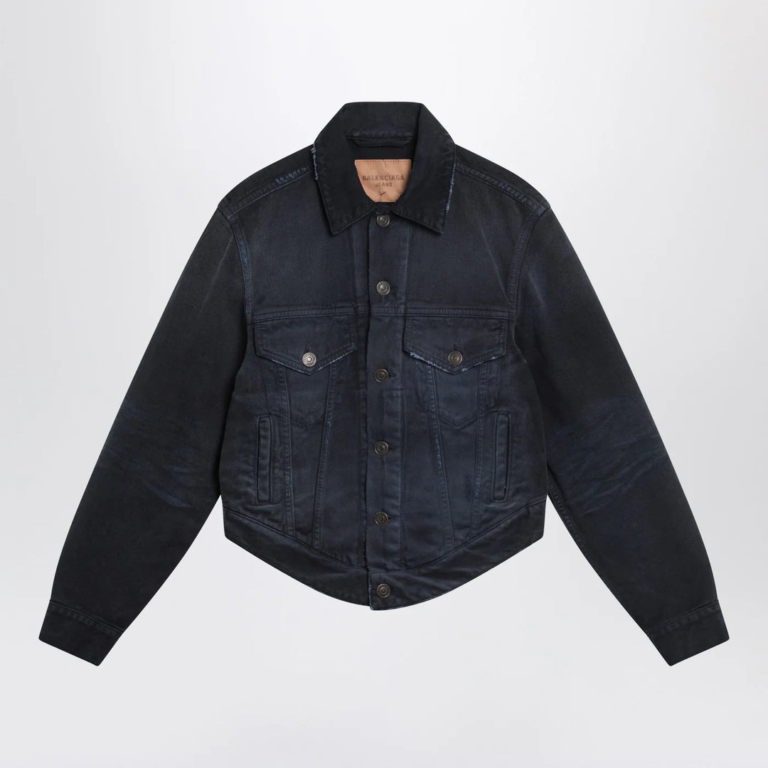 Balenciaga - Navy blue jacket with curved waist