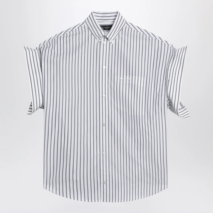 Balenciaga - White striped shirt with turn-up sleeves