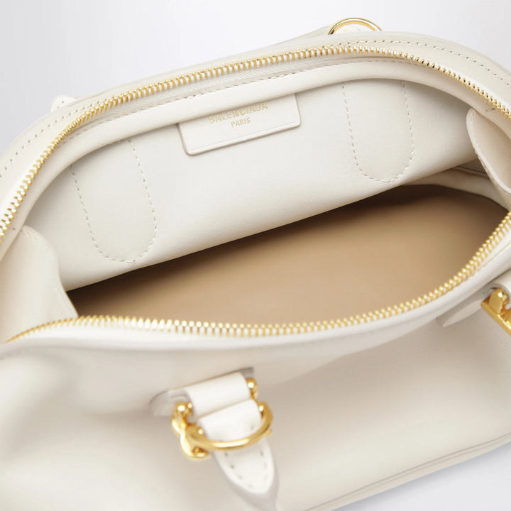 Balenciaga - Cream leather Bolero Mini bowling bag