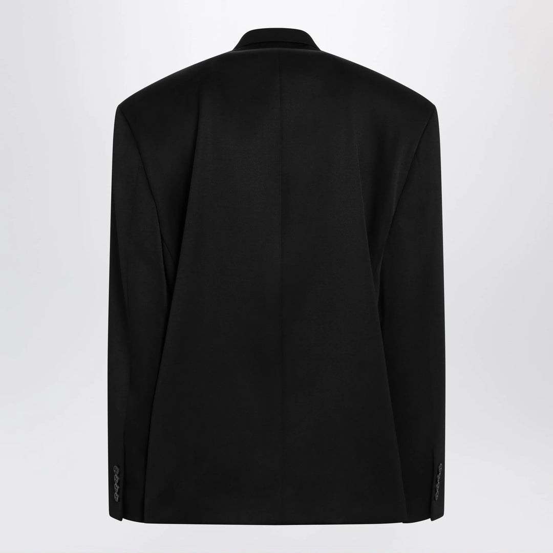 Balenciaga - Double-breasted oversized wool blazer in black