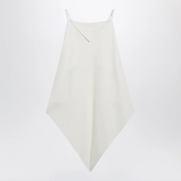 Balenciaga - Scarf-inspired wool and silk crepe top in ivory