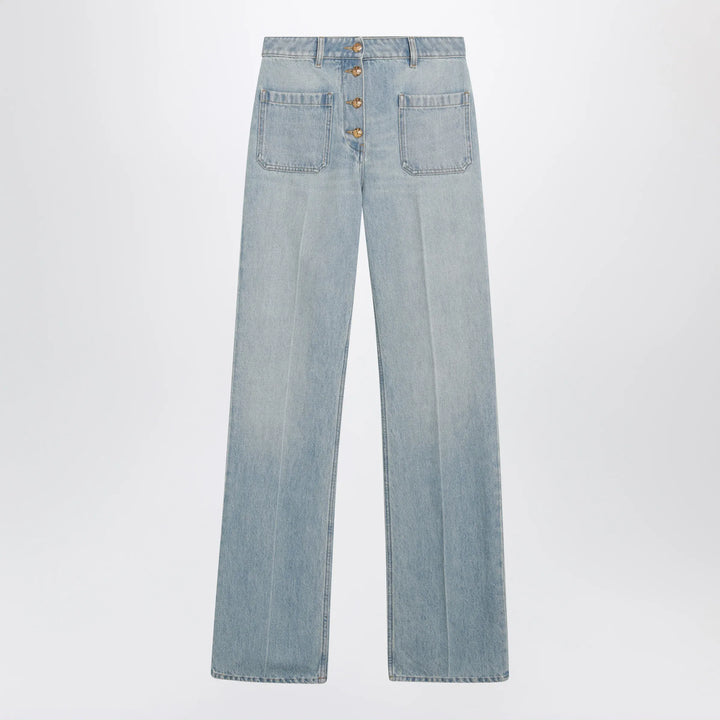 Valentino - Straight-leg cotton denim jeans in light blue Brand Pants 26