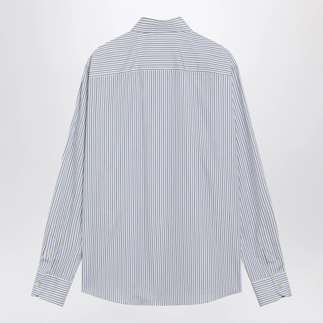 Valentino - Ivory shirt with light blue and blue stripes