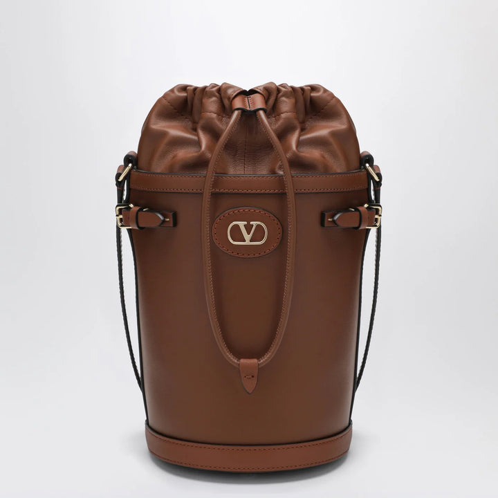 Valentino Garavani - VLogo Signature Bucket Bag in Tobacco