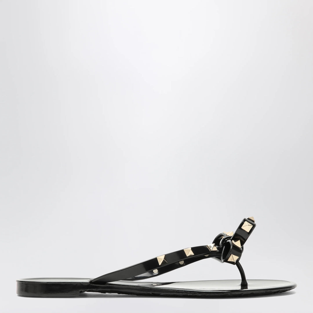 Valentino Garavani - Black Rockstud Flat Sandals