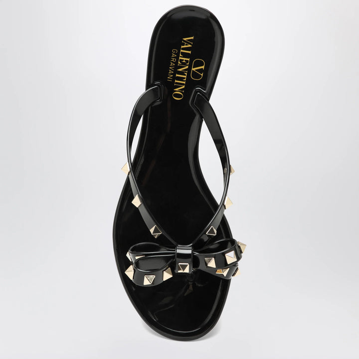 Valentino Garavani - Black Rockstud Flat Sandals