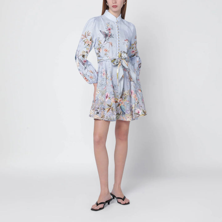 ZIMMERMANN - Rebellion blue Aviary mini dress