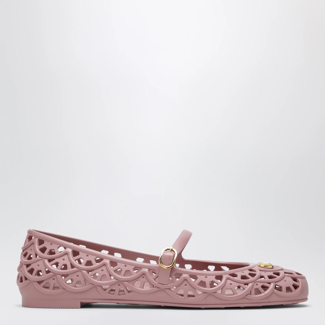 Valentino Garavani - Pink rubber VLogo Signature ballet flats