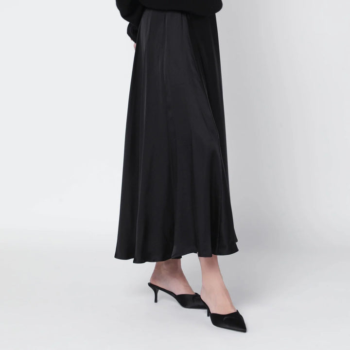 ANINE BING - Black Christina silk-blend midi skirt